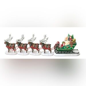 Dept 56 North Pole Series Sleigh & Eight Tiny Reindeer